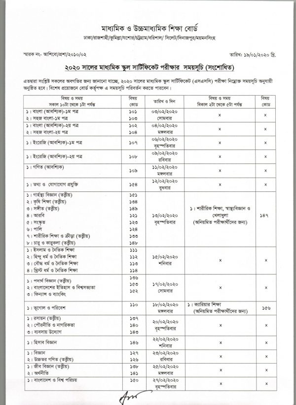 SSC Routine 2021 (JPG & PDF) - All Education Boards | Govt Exam Result